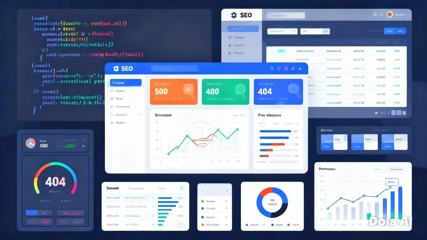 Caricatura de técnico SEO revisando código HTML, velocidad de carga y herramientas de auditoría técnica en Monterrey - Optimización de estructura web y rendimiento para SEO